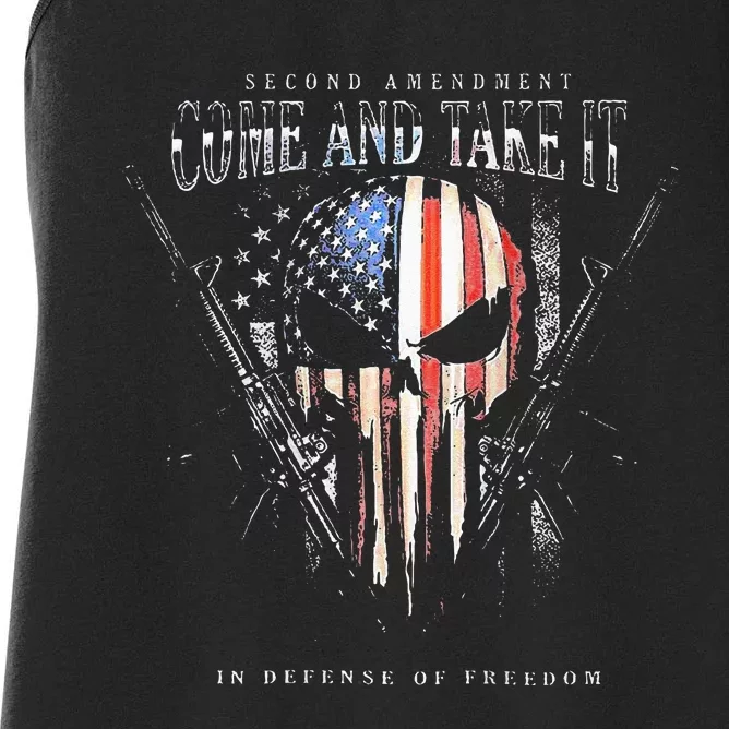 Second Amendment Come And Take It In Defense Of Freedom Women's Racerback Tank