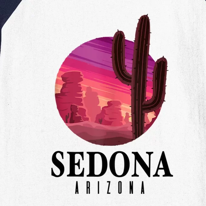 Sedona Arizona Cactus Sunset Desert Sedona Az Travels Baseball Sleeve Shirt