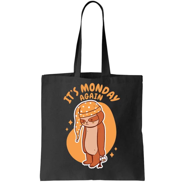 sloth and coffee. it's Monday again Tote Bag