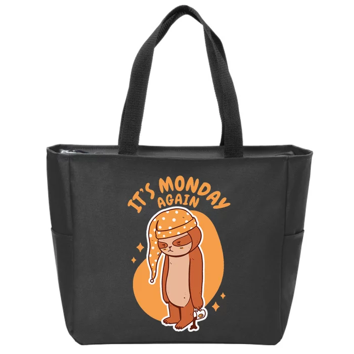 sloth and coffee. it's Monday again Zip Tote Bag