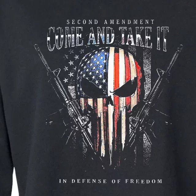 Second Amendment Come And Take It In Defense Of Freedom Cropped Pullover Crew