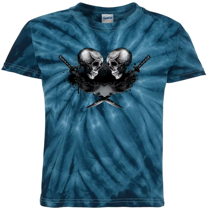 Skill And Cross Swords Kids Tie-Dye T-Shirt