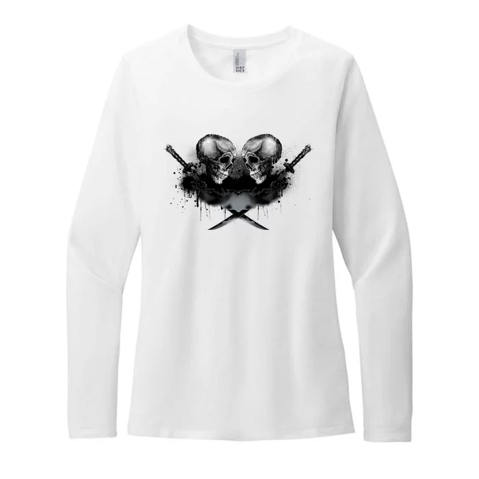 Skill And Cross Swords Womens CVC Long Sleeve Shirt