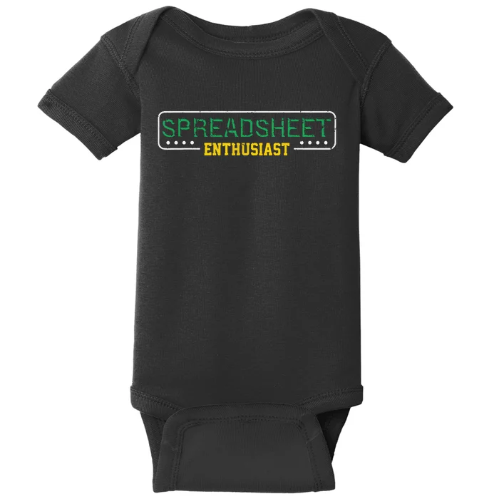 Spreadsheet Accountant CPA Fun Bookkeeper Funny Gift T Baby Bodysuit