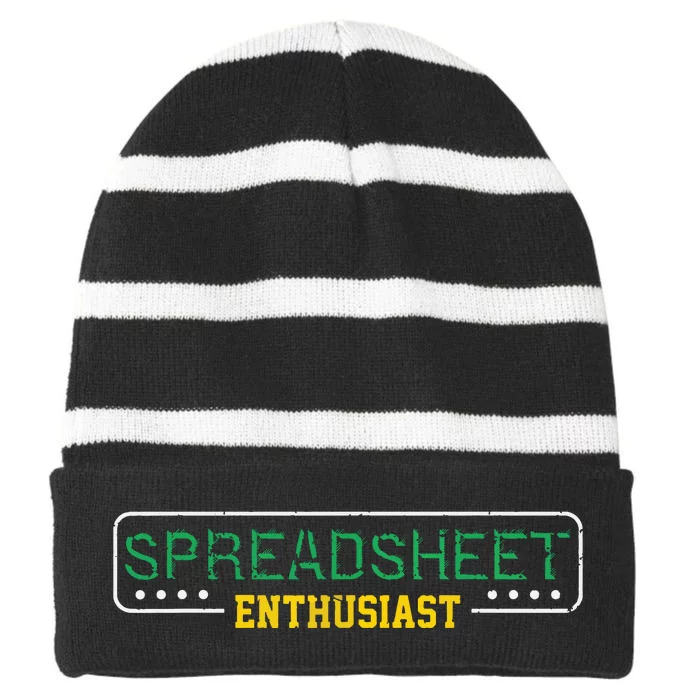 Spreadsheet Accountant CPA Fun Bookkeeper Funny Gift T Striped Beanie with Solid Band