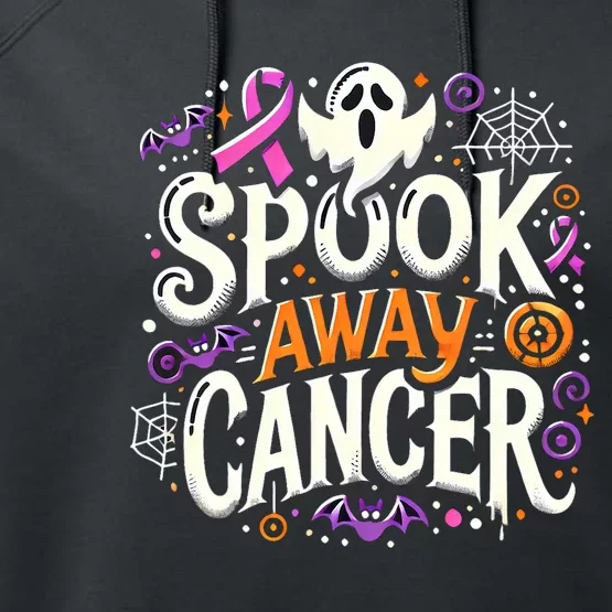 Spook Away Cancer October Halloween Breast Cancer Awareness Performance Fleece Hoodie