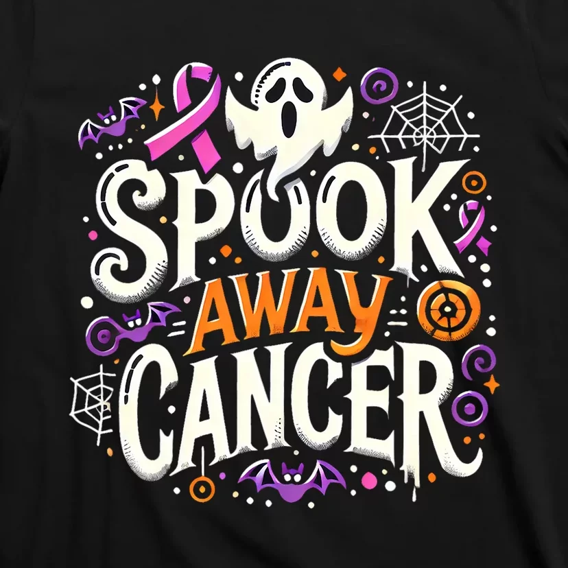 Spook Away Cancer October Halloween Breast Cancer Awareness T-Shirt