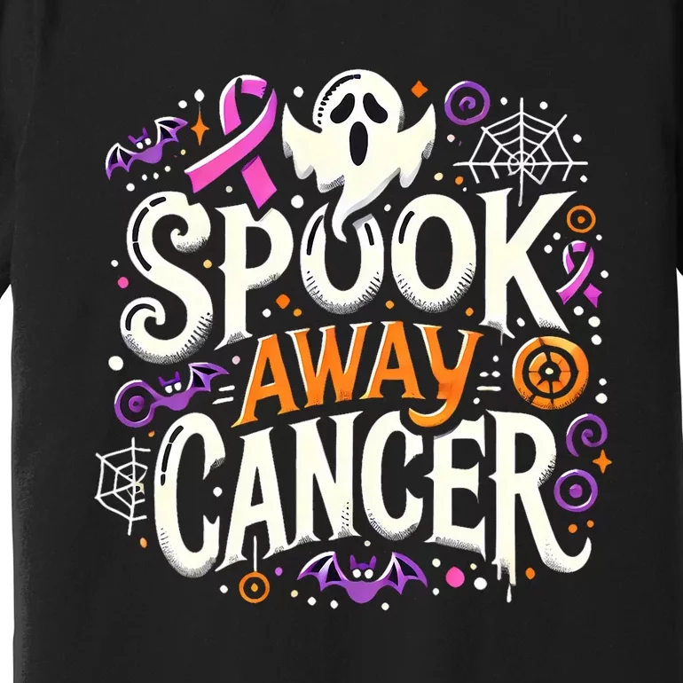 Spook Away Cancer October Halloween Breast Cancer Awareness Premium T-Shirt