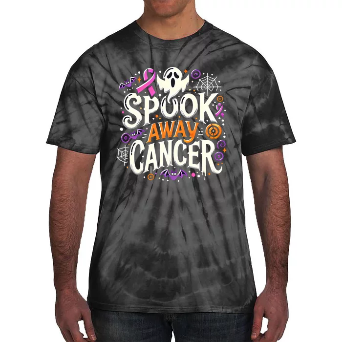 Spook Away Cancer October Halloween Breast Cancer Awareness Tie-Dye T-Shirt