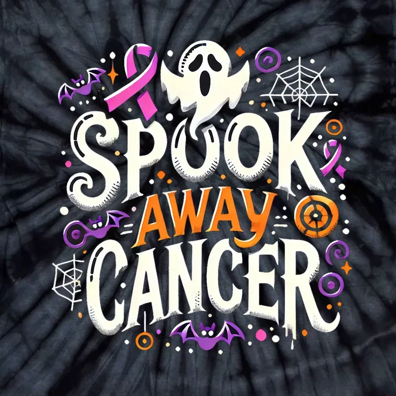 Spook Away Cancer October Halloween Breast Cancer Awareness Tie-Dye T-Shirt