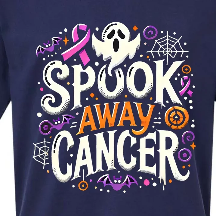 Spook Away Cancer October Halloween Breast Cancer Awareness Sueded Cloud Jersey T-Shirt