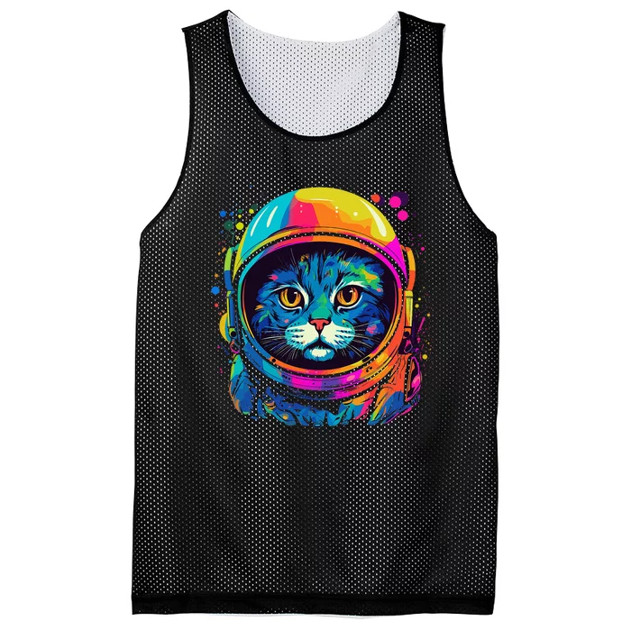 Space Astronaut Cat Gifts Space Cat Mesh Reversible Basketball Jersey Tank