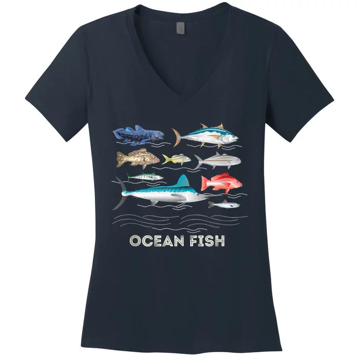 Sea Animals Children Sal Water Creatures Fish Costume Women's V-Neck T-Shirt