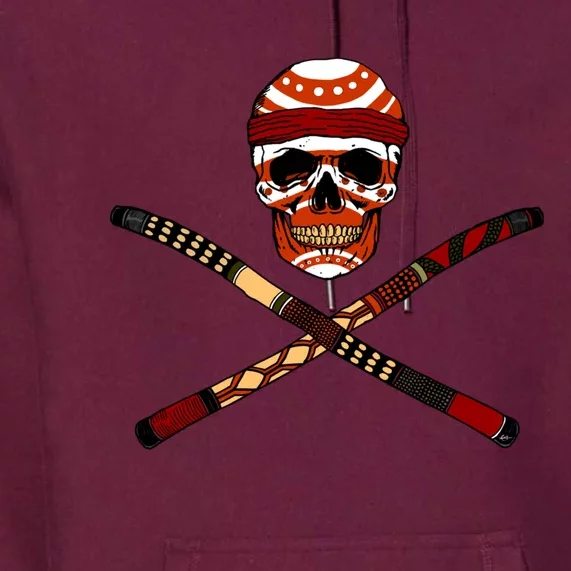 Skull And Crossed Didgeridoo Premium Hoodie