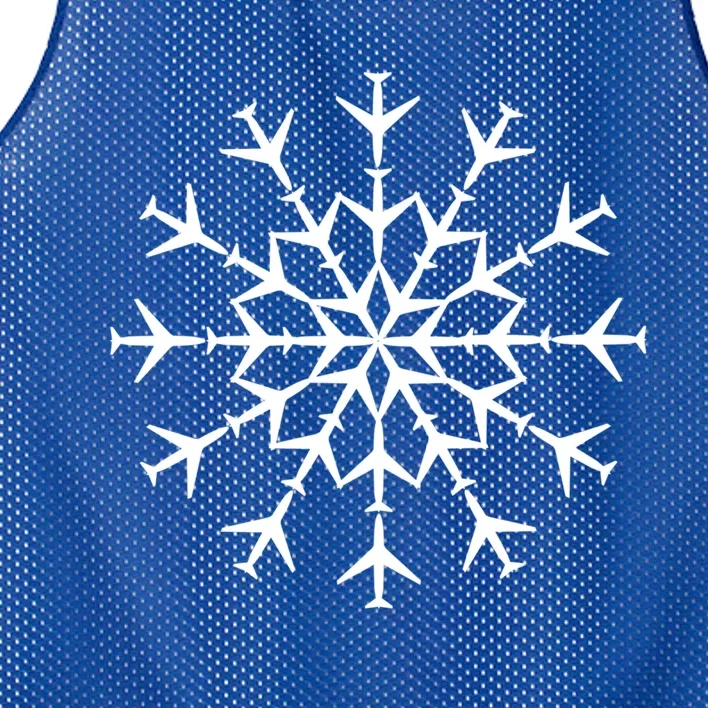 Snowflake Airplanes Christmas Snow Aviation Pilot Gift Cute Gift Mesh Reversible Basketball Jersey Tank