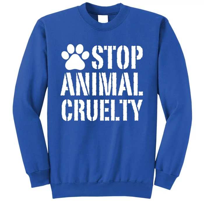 Stop Animal Cruelty Awareness Paw Print Tall Sweatshirt