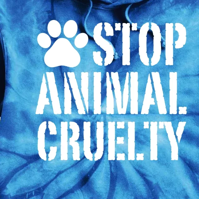 Stop Animal Cruelty Awareness Paw Print Tie Dye Hoodie