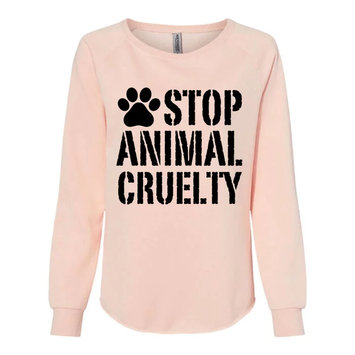 Stop Animal Cruelty Awareness Paw Print Womens California Wash Sweatshirt