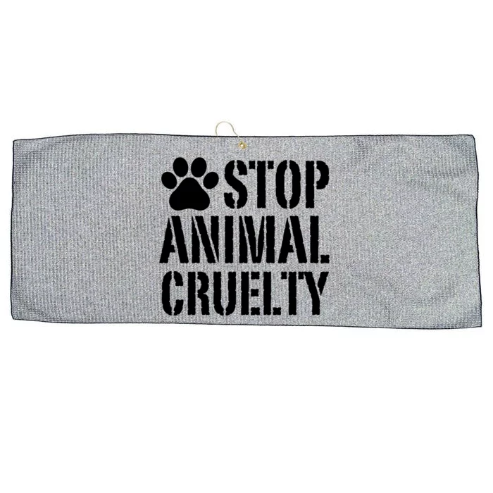 Stop Animal Cruelty Awareness Paw Print Large Microfiber Waffle Golf Towel