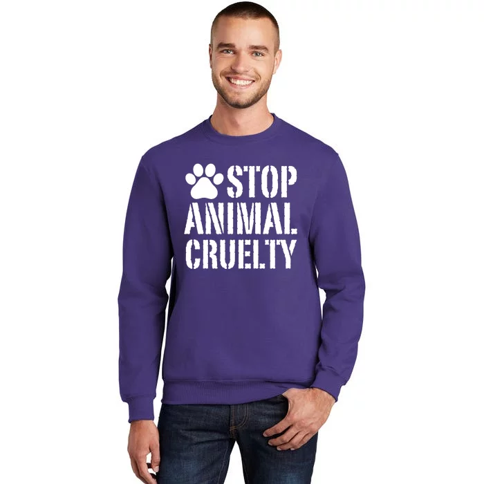 Stop Animal Cruelty Awareness Paw Print Sweatshirt