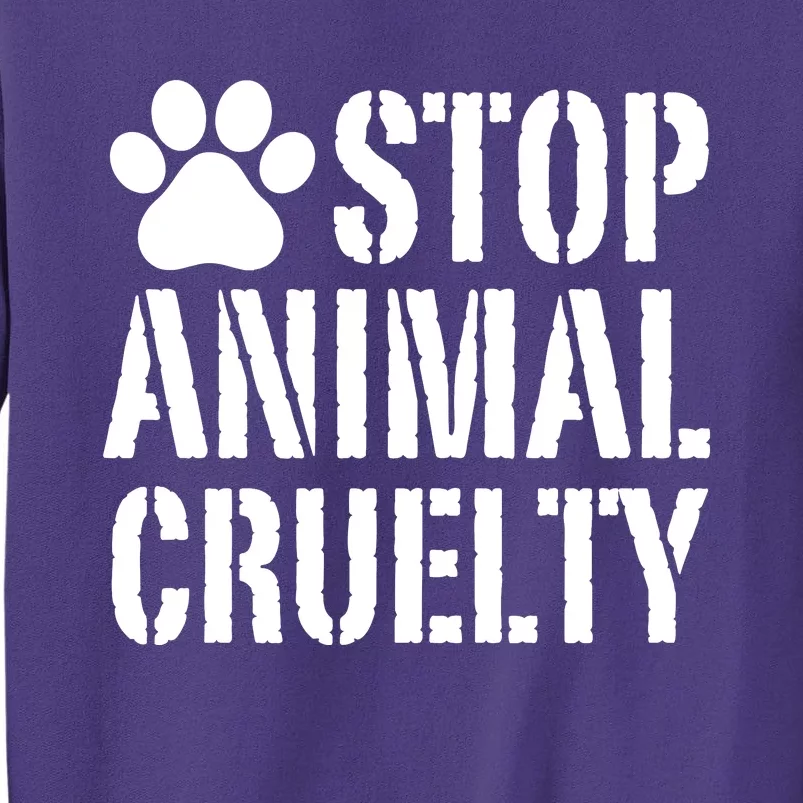 Stop Animal Cruelty Awareness Paw Print Sweatshirt