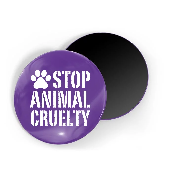 Stop Animal Cruelty Awareness Paw Print Magnet