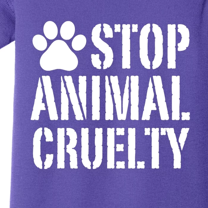 Stop Animal Cruelty Awareness Paw Print Baby Bodysuit