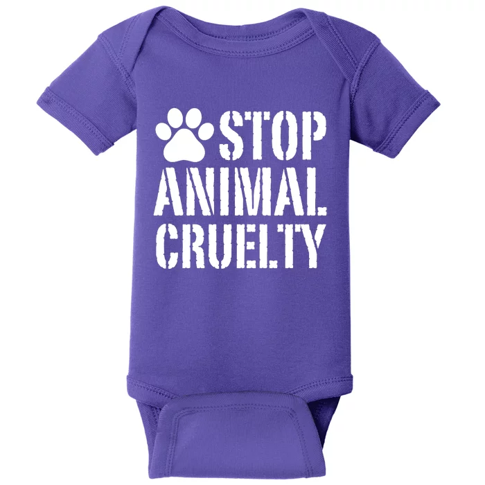 Stop Animal Cruelty Awareness Paw Print Baby Bodysuit