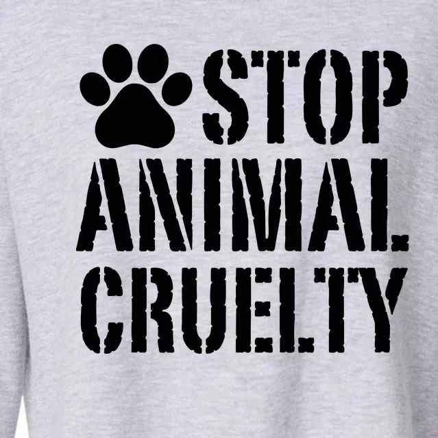 Stop Animal Cruelty Awareness Paw Print Cropped Pullover Crew