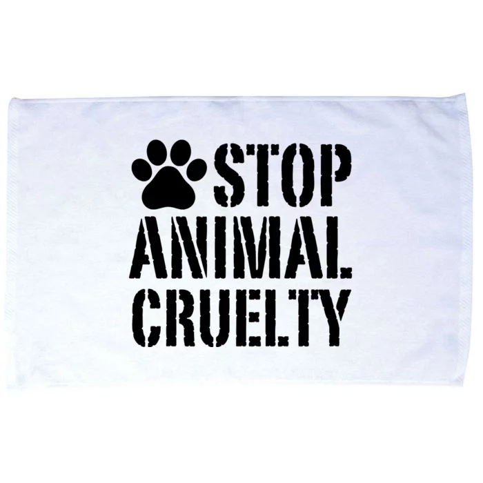 Stop Animal Cruelty Awareness Paw Print Microfiber Hand Towel