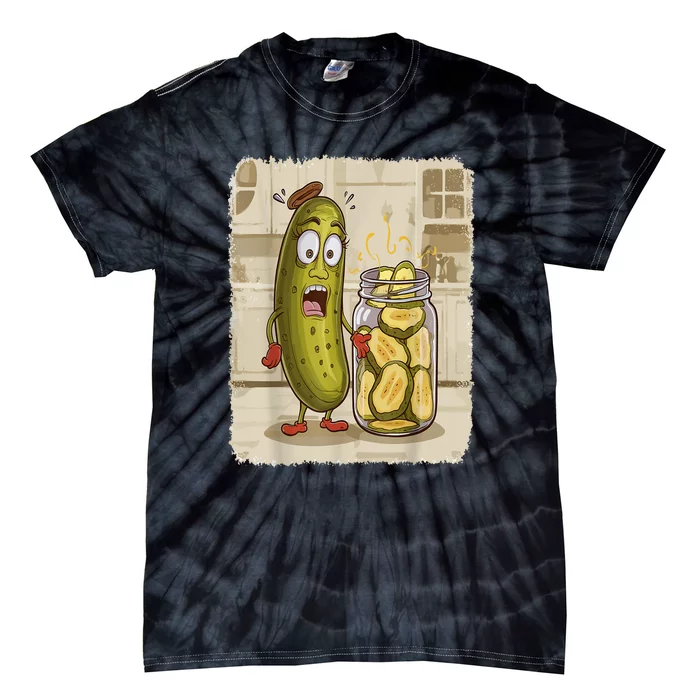 Surprise A Cucumber And A Jar Of Sliced Pickles Funny Pickle Gift Tie-Dye T-Shirt