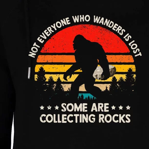 Some Are Collecting Rocks Geologist Rockhounding Bigfoot Womens Funnel Neck Pullover Hood