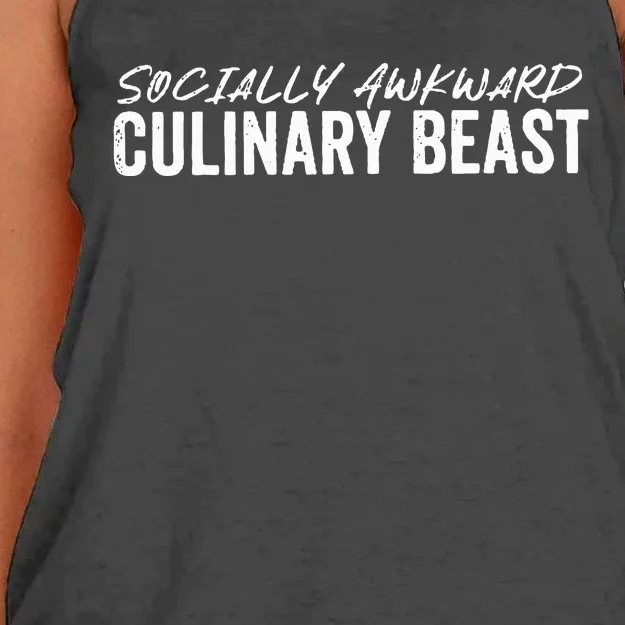 Socially Awkward Culinary Beast Women's Knotted Racerback Tank