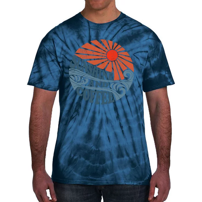 Sunshine And Coffee Funny Retro 70S Vintage Beach Vacation Tie-Dye T-Shirt