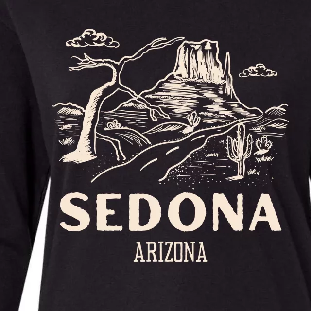 Sedona Arizona Cactus Sunset Desert Womens Cotton Relaxed Long Sleeve T-Shirt