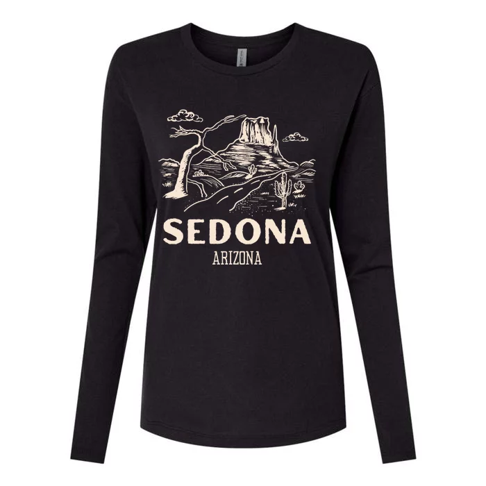 Sedona Arizona Cactus Sunset Desert Womens Cotton Relaxed Long Sleeve T-Shirt