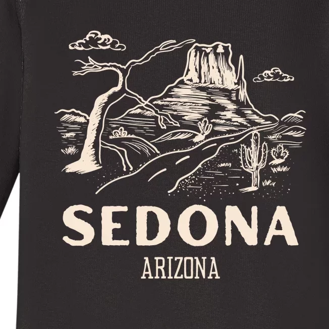 Sedona Arizona Cactus Sunset Desert Baby Long Sleeve Bodysuit