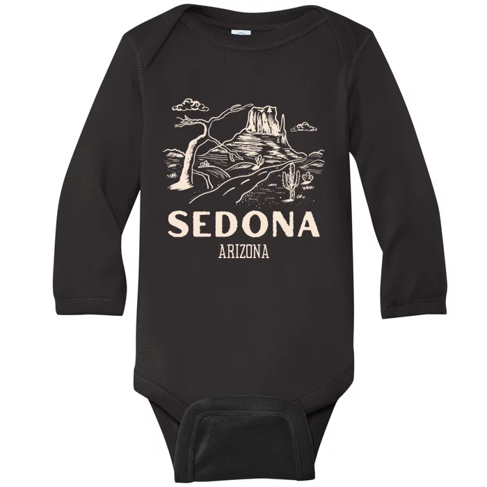 Sedona Arizona Cactus Sunset Desert Baby Long Sleeve Bodysuit