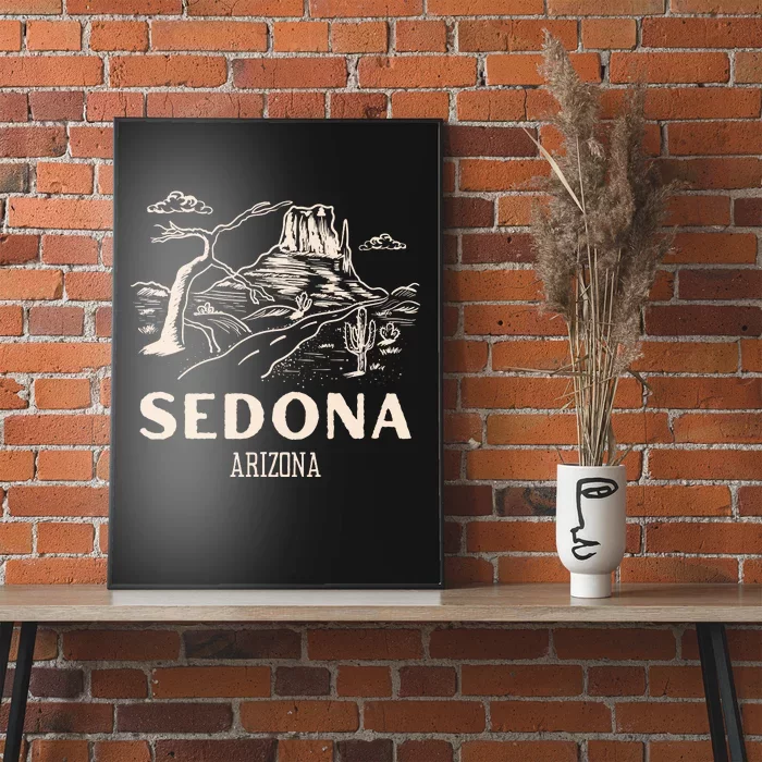 Sedona Arizona Cactus Sunset Desert Poster