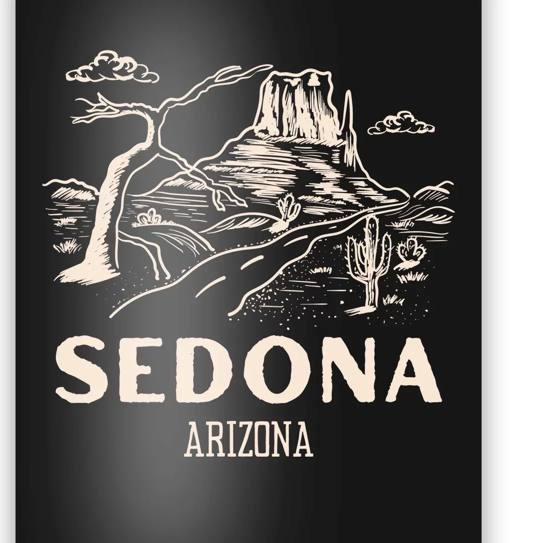 Sedona Arizona Cactus Sunset Desert Poster