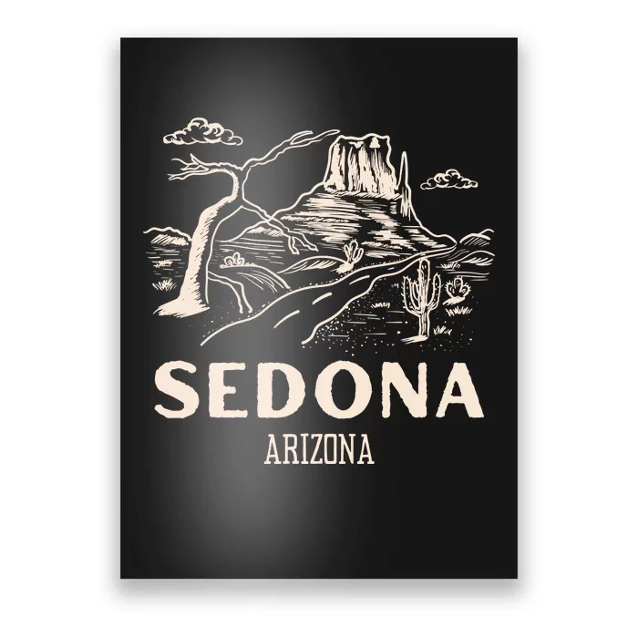 Sedona Arizona Cactus Sunset Desert Poster