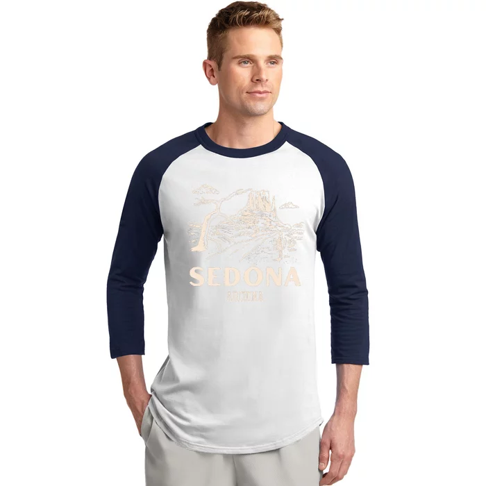 Sedona Arizona Cactus Sunset Desert Baseball Sleeve Shirt