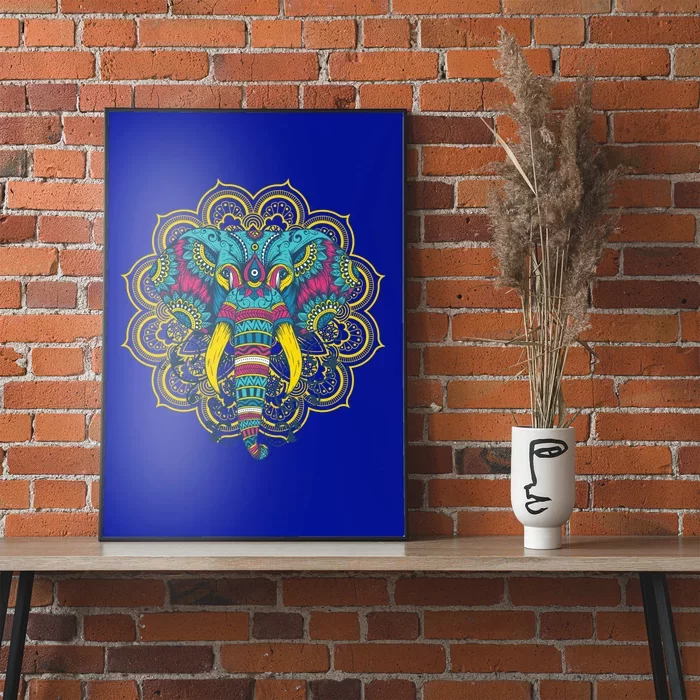 Spiritual Aesthetic Colorful Yoga Dala Elephant Print Gift Poster