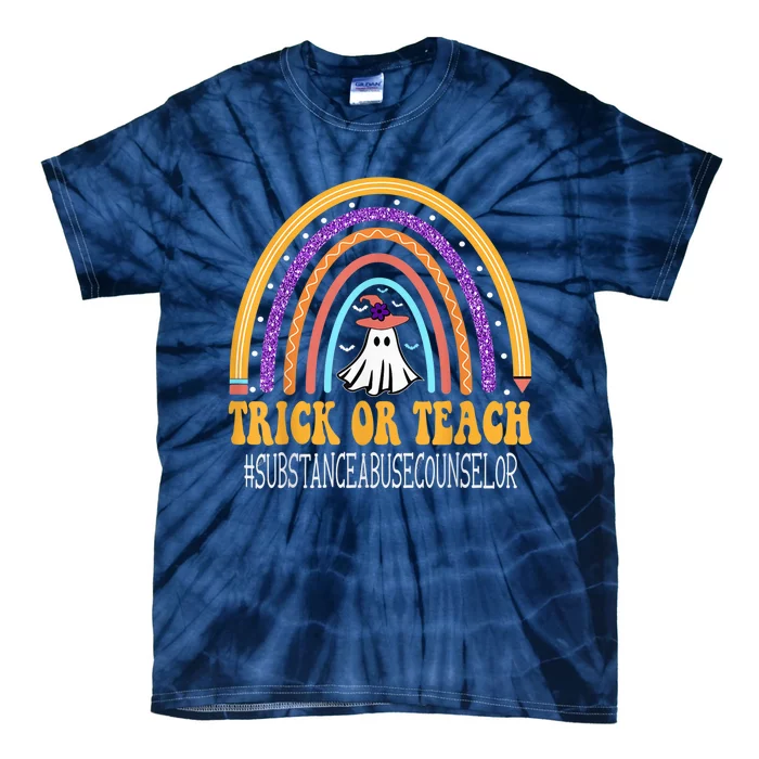 Substance Abuse Counselor Rainbow Trick or teach Halloween Tie-Dye T-Shirt