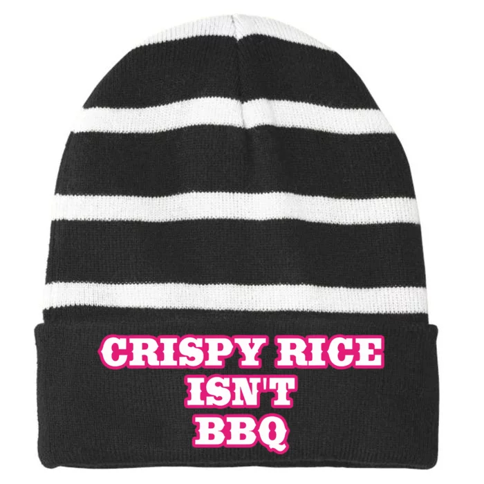 Sunny Anderson Crispy Rice Isn’T Bbq Striped Beanie with Solid Band