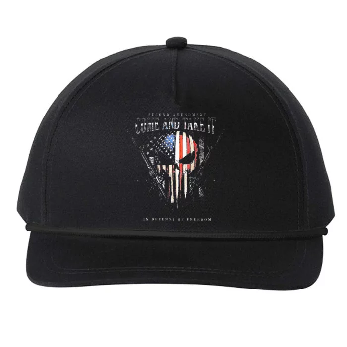 Second Amendment Come And Take It In Defense Of Freedom Snapback Five-Panel Rope Hat