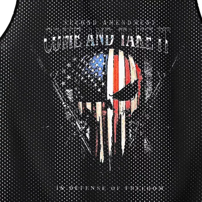 Second Amendment Come And Take It In Defense Of Freedom Mesh Reversible Basketball Jersey Tank