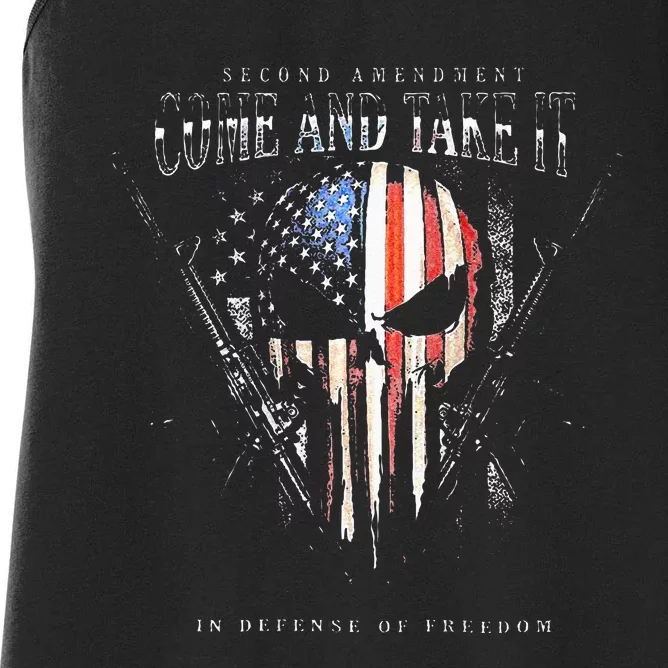 Second Amendment Come And Take It In Defense Of Freedom Women's Racerback Tank