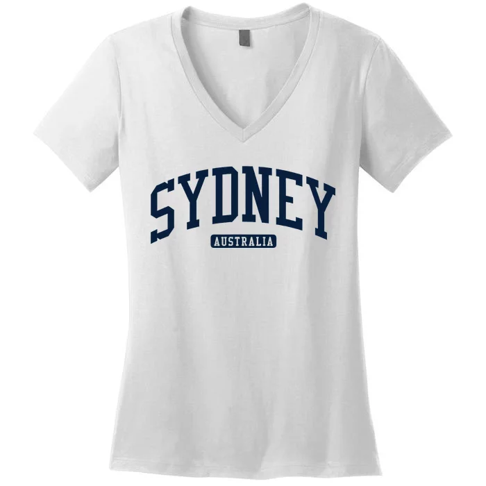 Sydney Australia College University Style Women's V-Neck T-Shirt