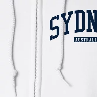 Sydney Australia College University Style Full Zip Hoodie